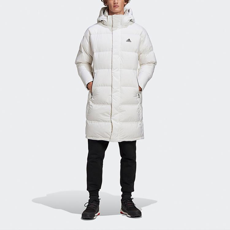 Adidas Puffy Long Coat With Hood Men Outerwear White GF0073