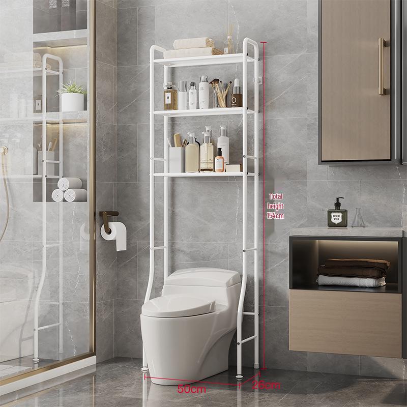 Floor-standing Bathroom Storage Rack: No-Drill Shelf for Above Washing Machine