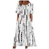 Women's Summer Casual Fashion Printed Short Sleeve 2022 O-Neck Pocket Dress