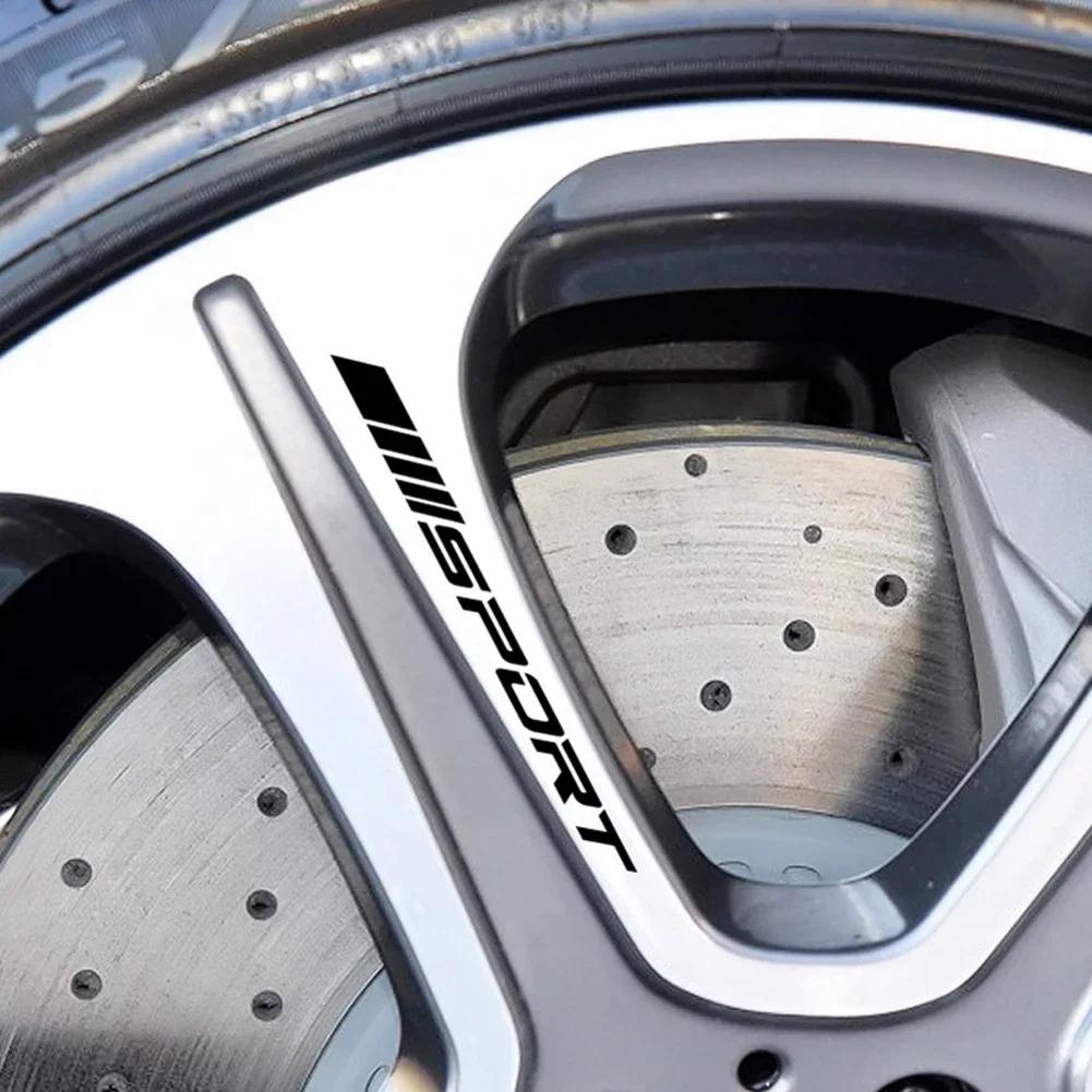 Mode 4 stück Auto Aufkleber Räder Felgen Sport Racing DIY Streifen Dekorative Aufkleber Emblem Auto Styling Auto SUV Lkw Zubehör