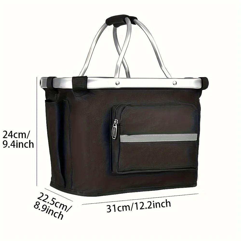 1PC Bike Basket,Folding Small Pet Cat Dog Carrier Bag,Removable Bicycle Handlebar Basket,Quick Release Easy Install.
