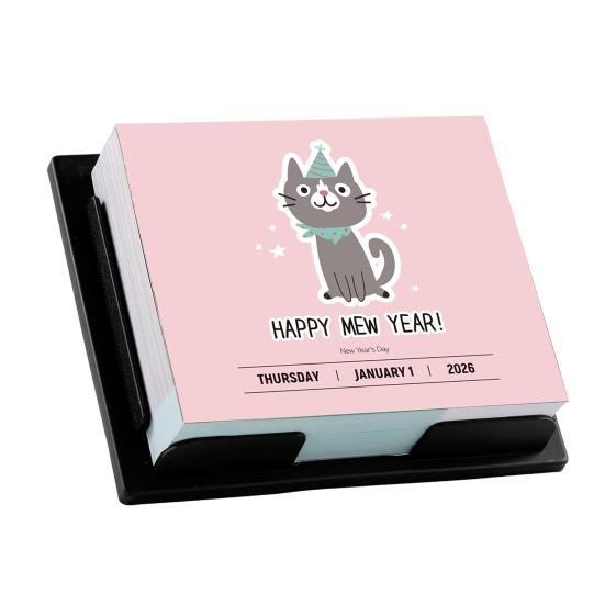 2026 Funny Puns Daily Calendar 365 Days of Laughs Portable Desk Calendar with Easel Backing Cute Pictures Tear-Off Pages Gag Gifts