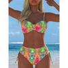 New Split Print Slim Bikini Suit Female European and American Sexy Swimsuit