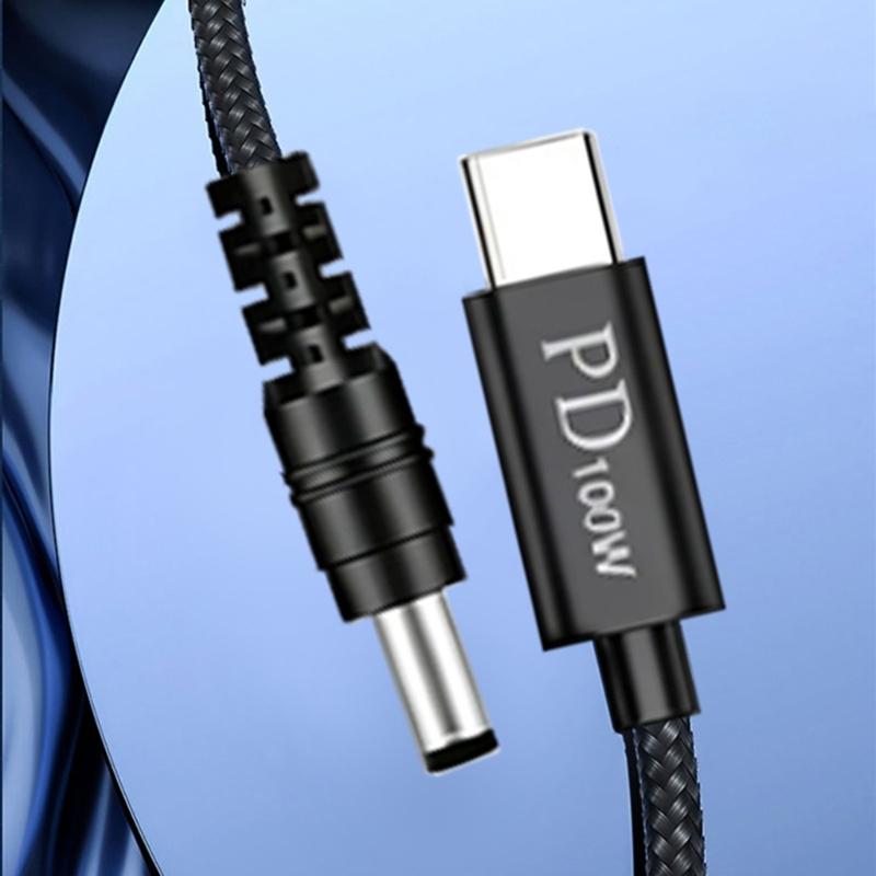 Type C To DC5521 Charging Cable 5.5x2.1mm 5.5x2.5mm Straight Angled Design Adapter Cord Flexible Power Supply