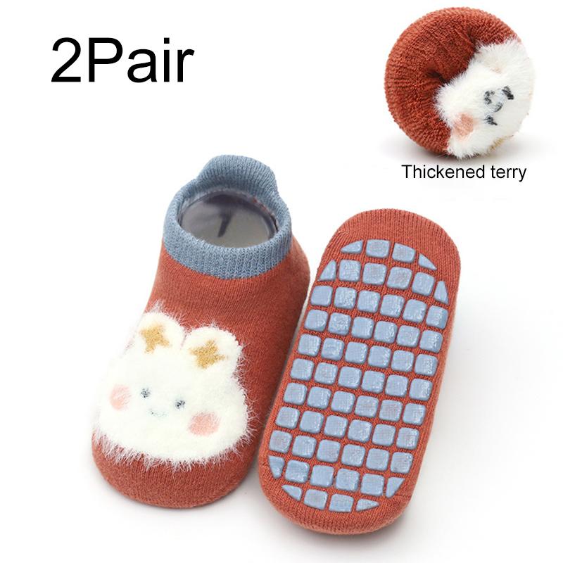 

2Pair/Pack Baby Warm Baby Thick Girl Toddler Kids Floor Sock Cotton Anti Slip Socks S оранжевый