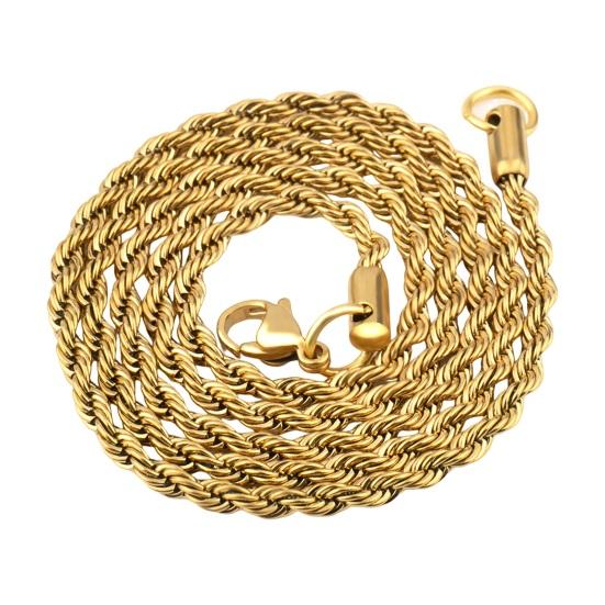 Yousheng Unisex Necklace Twisted Chain Hip Hop Style Stainless Steel Polished Anti-rust Hippie Rock Star Singer Club Party Neck Jewelry