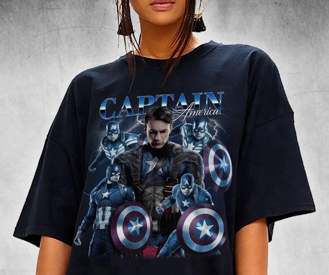 Captain America T Shirt Best Tee Shirt Vintage Marvel Tee Shirt 2XL