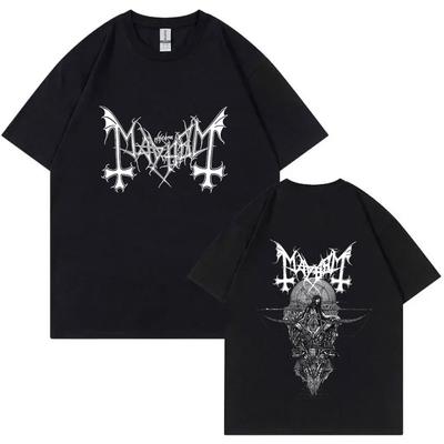 Hot Sale Rock Band Mayhem Tshirt Summer Unisex Women Death Black Metal Streetwear Unisexs Gothic Punk Oversized Crewneck T Shirts