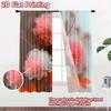2D flat printing 2pcs Curtain Scene Curtain Elegant Pink Flowers Digital Printed Polyester Drapes Party Decorations for Holiday