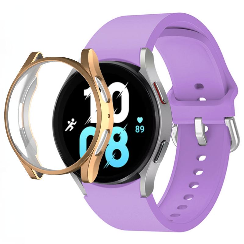 Silicone Strap+TPU Case for Samsung Galaxy Watch 5 44mm 40mm/4 44mm 40mm Sport Wristband for Samsung Watch 5/4 Protective Shell