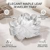 Alloy Trinket Dish Maple Leaf Shaped Metal Jewelry Holder Decorative Jewelry Tray  Living Room