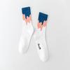 Trendy Mid-Calf Pure Cotton Sports Socks - Anti-Odor, High Waist, Perfect for Spring and Autumn, Ideal Match for White Shoes