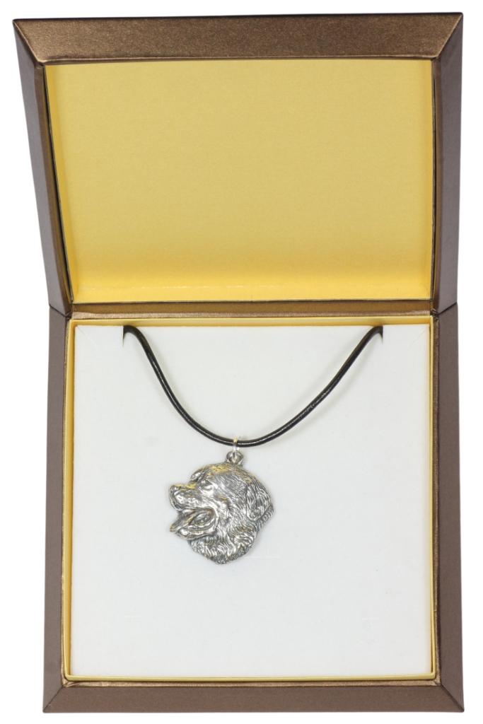 

Bernese Mountain Dog, Berner Sennenhund - Dog necklace in gift box, silver-plated locket for dog fan, striking pendant by Art-Dog brand срібний