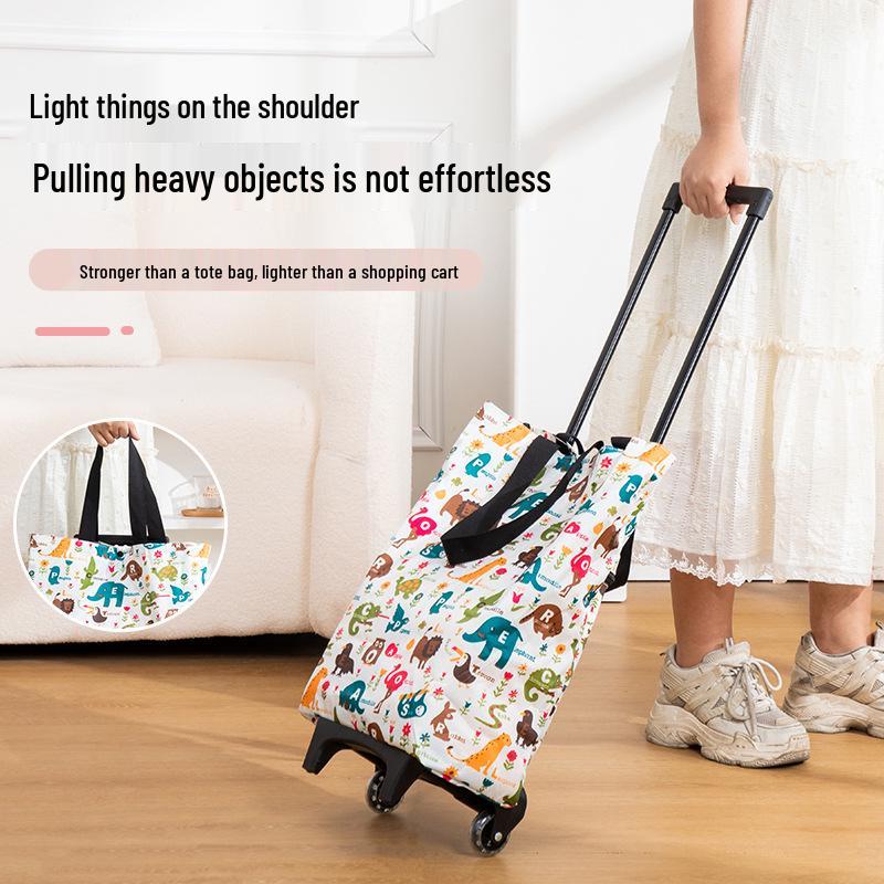 Foldable Shopping Cart Waterproof Trolley for Home Use and Outdoor Trips