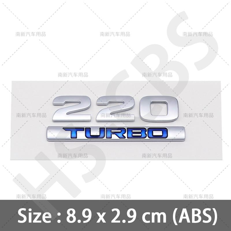 AAYI1  ABS 260 220 370 240 180 230 Letter Turbo Displacement Logo Turbo Rear Trunk Emblem Badge Stickers Accessories Car Styling