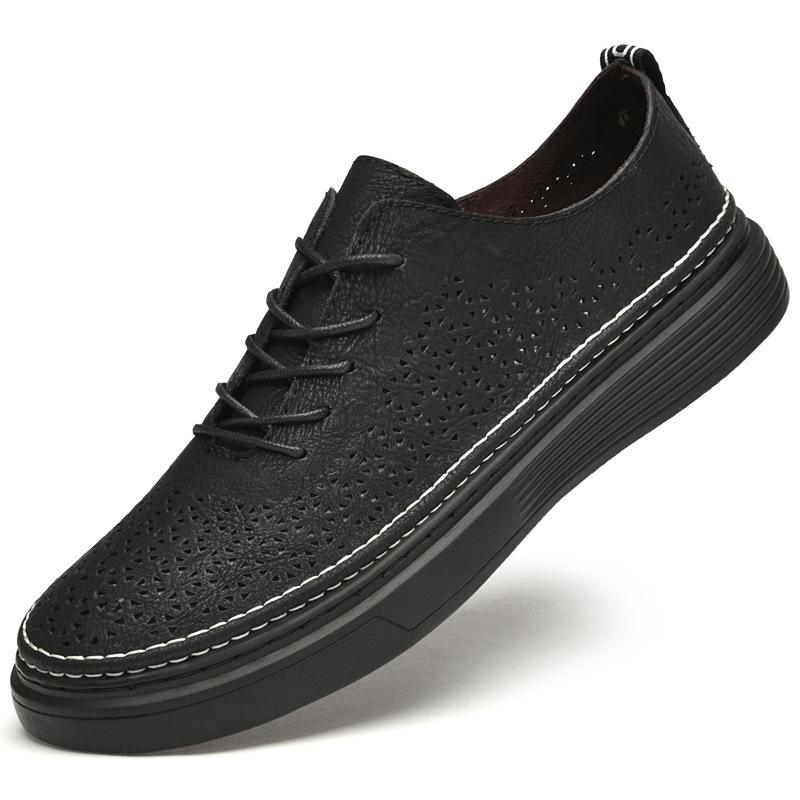 

Мужская обувь 2025 лето популярная молодежная однотонная корейская версия повседневной обуви мягкая подошва увеличивающая рост шнуровка круглый носок кеды 47