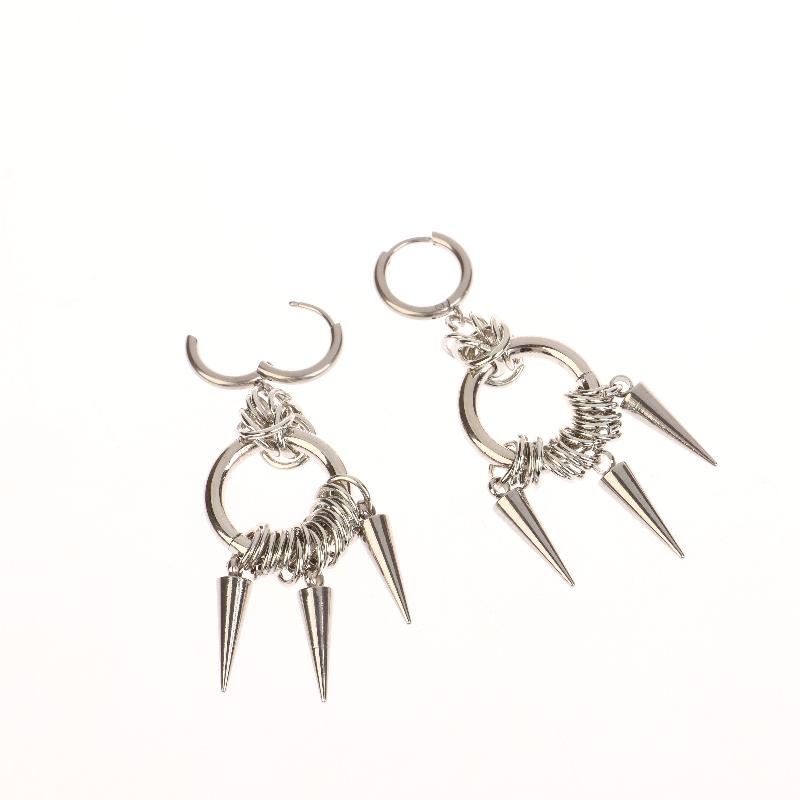 Punk Style Spiked Earrings For Women Men Gothic Cone Pendant Earrings Y2K Grunge Dangle Jewelry Gift