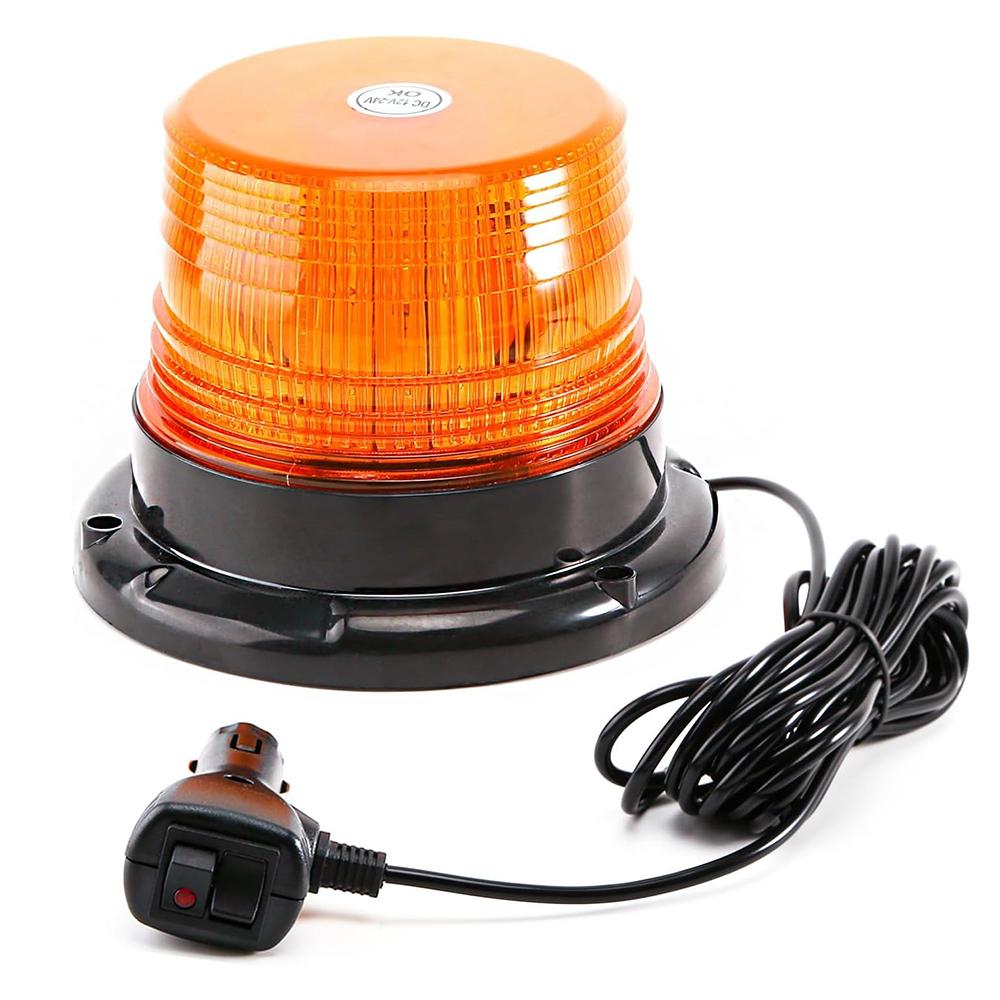 40LED Beacon Lights Warning Safety Flashing Emergency Roadside Strobe with Magnetic Base for Car Truck Forklift Tractor 12-24V