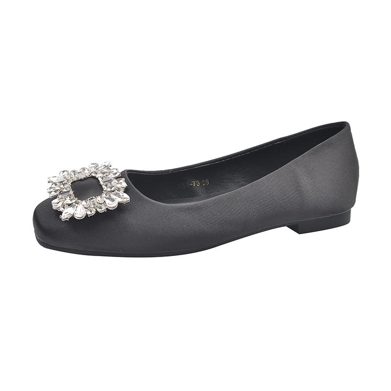 Fashion 2025 NEW Lightweight and Comfortable High Quality Flat Bottom French Style Rhinestone Shoes Women's Summer Rubber Sole Casual