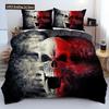 Conjunto de Capa de Edredom 3D Caveira de Grito de Terror Tamanho Queen Conjuntos de Roupa de Cama Caveira de Açúcar Solteiro Duplo Casal Rei Capa de Edredom Decoração de Quarto