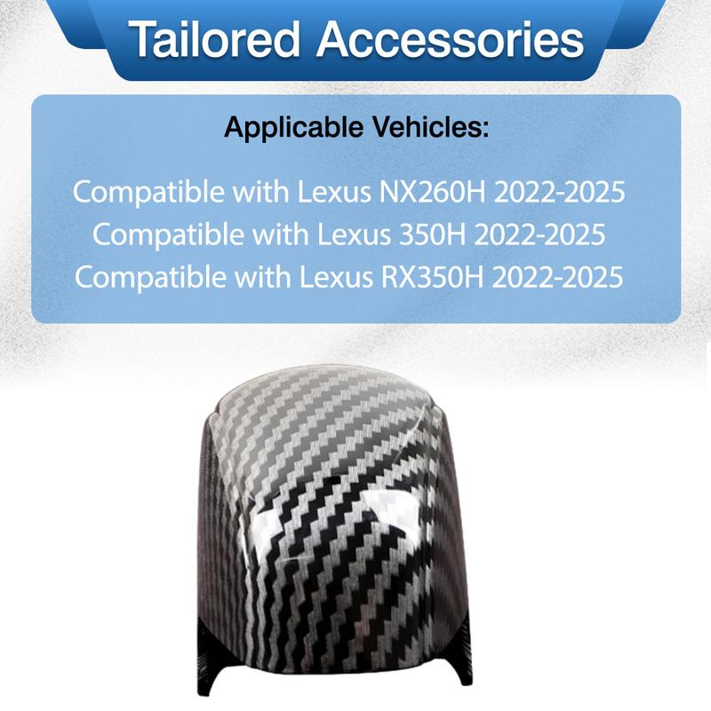 ABS Car Gear Shift Knob Head Trim Cover for Lexus NX260H 350H RX350H   2024 2025 Carbon Fiber Black