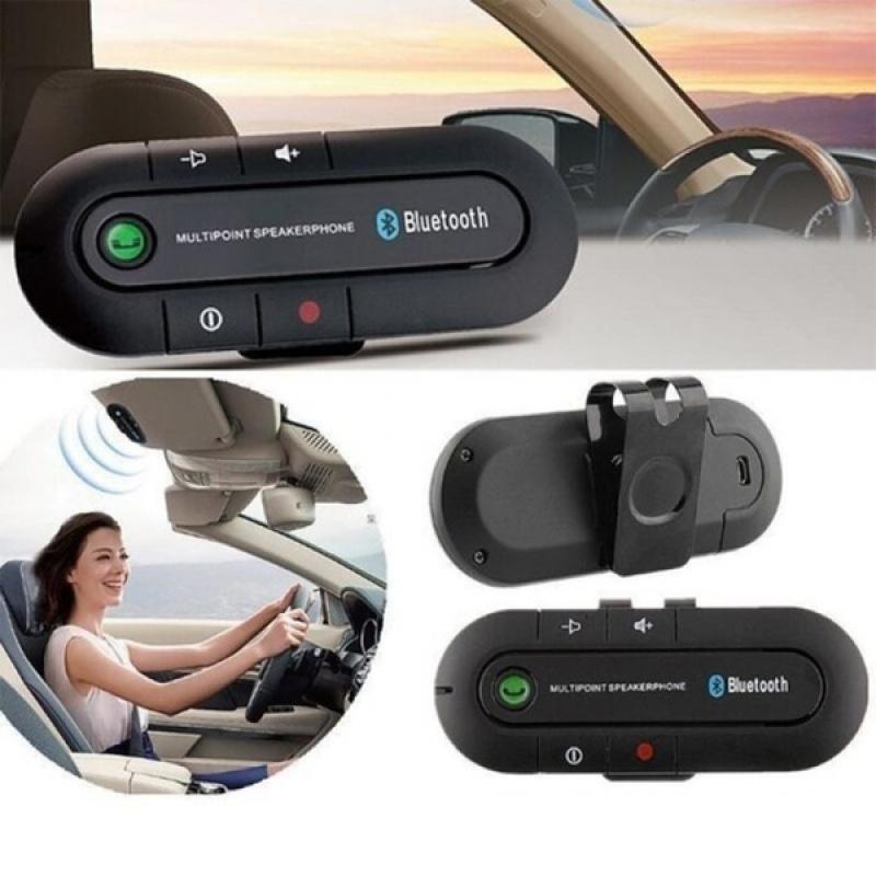 Bluetooth Handsfree Car Kit Wireless Bluetooth Adapter Receiver Speakerphone MP3 Music Player with Car Sun Visor Clip Auto Accessories Car Bluetooth