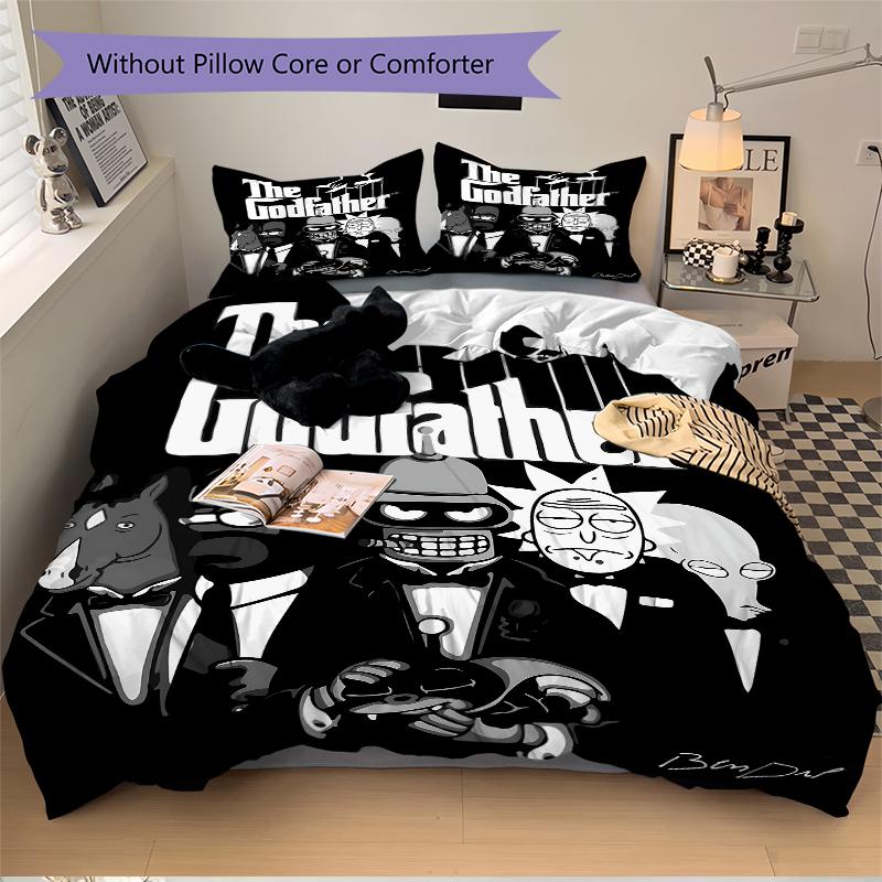 3Pcs Godfather Cartoon Characters Bedding Sets For All Sizes New 3D Printed Bed Cover Comforter Duvet Cover Pillowcase Bedroom Decoration
