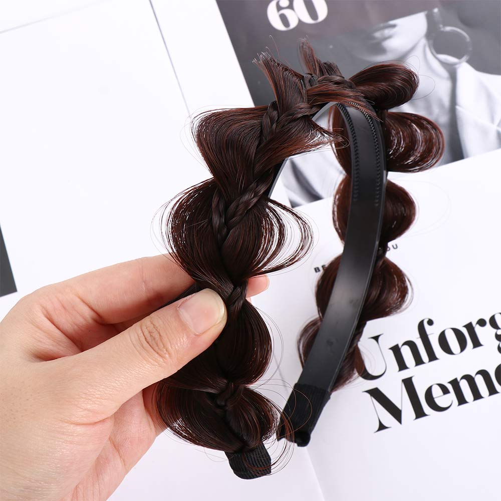 Twist Braided Wash Face Headband Wig Headband Female Hairbands Korean Style Headwear Wide Hair Hoop