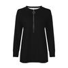 Women's Long Sleeve Fashion Zipper T-Shirt Slim Casual Solid Color Top T-Shirt Pullover Summer Autumn Top Large Collar Side Button Long Sleeve