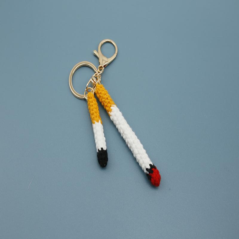 Portachiavi Crochet Sigaretta Portachiavi Lavorati a Maglia Ciondolo Creativo per Borsa Accessori Portachiavi