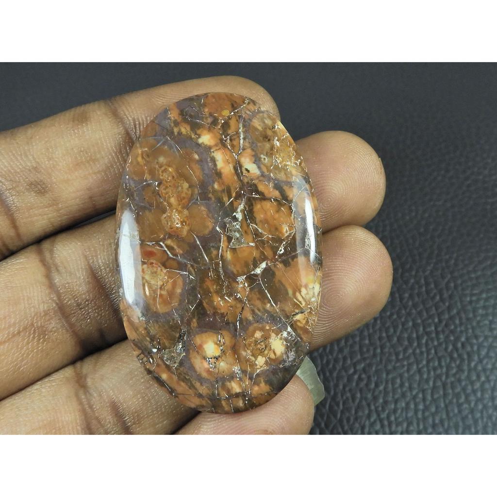 30X48X05MM Natural Bird Eye Jasper Oval Shape Cabochon Loose Gemstone 68Cts. G-284