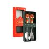 Festive Christmas Cutlery Set: Stainless Steel Cartoon Santa Spoons & Forks In Gift Box