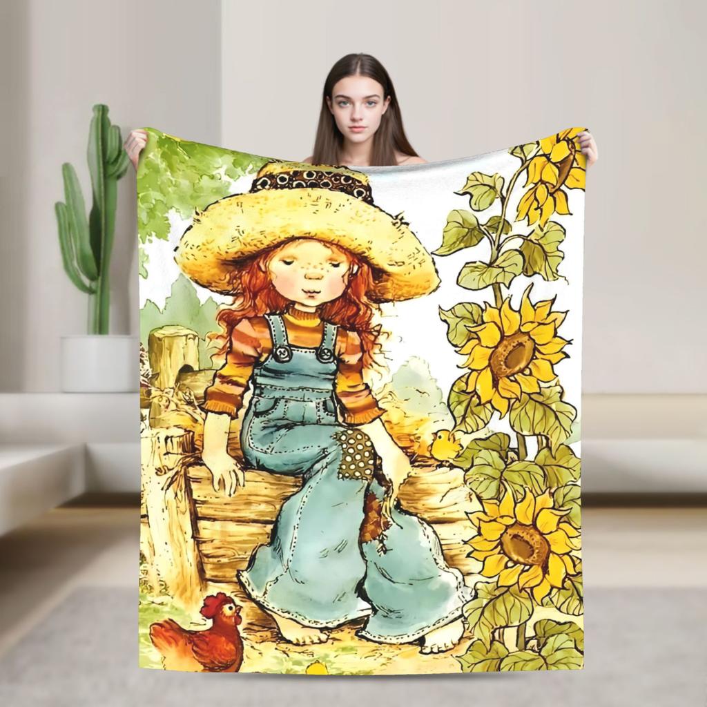 Warm Soft Blankets Picnic Sarah Kay Throw Blanket  Flannel Bedspread For Bedroom Novelty Sofa Bed Cover