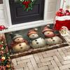 Christmas Snowman Welcome Doormat Durable Non-Slip Indoor/Outdoor Mat Entrance Hallway Home Atmosphere Decorative Rug