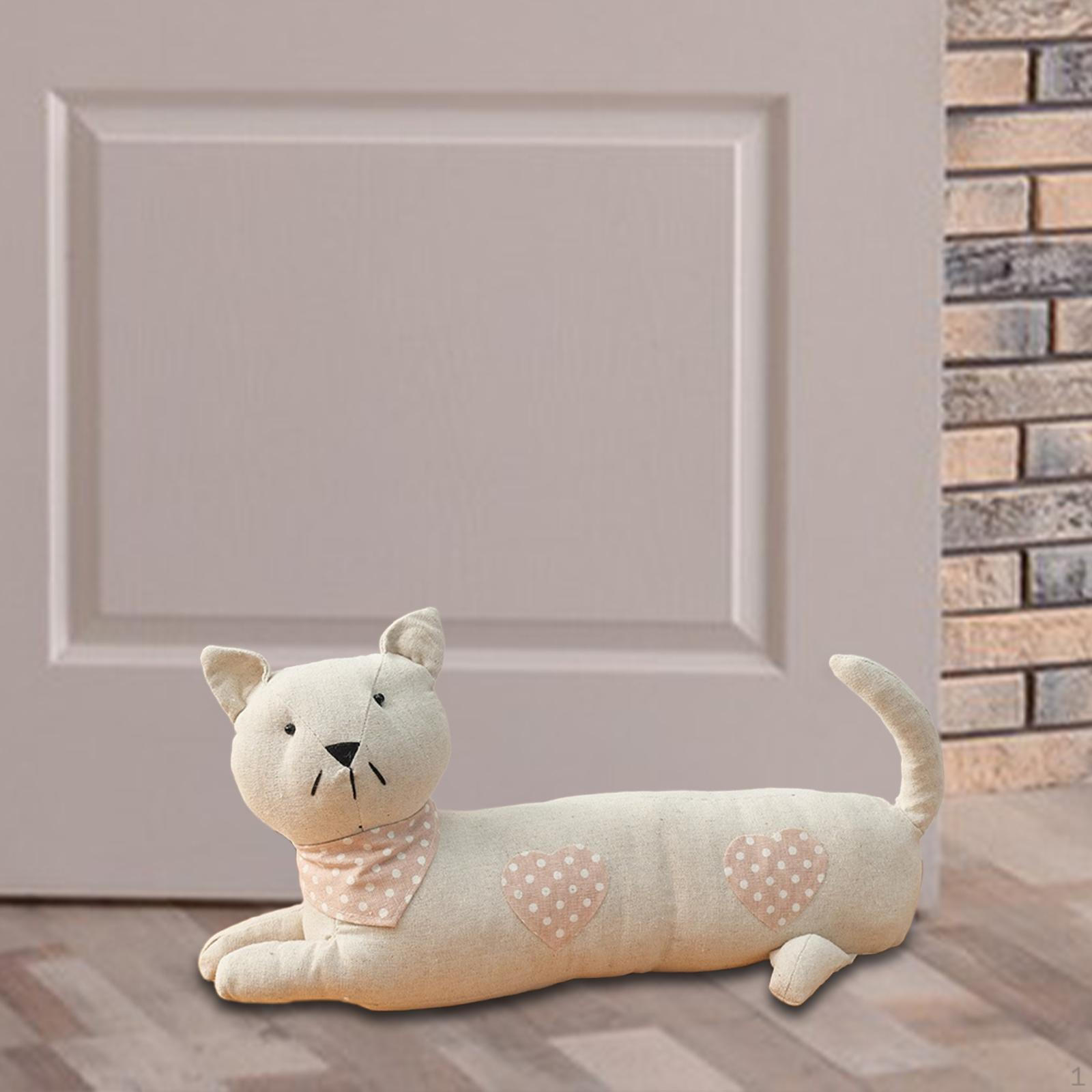 

Cat Weighted Doorstop Stuffed Animal Easy to Move Ornament Animals Décor for Office Pink heart