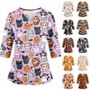 Women's Halloween Costume V-Neck with Pockets Side Slit Three-Quarter Sleeve Top