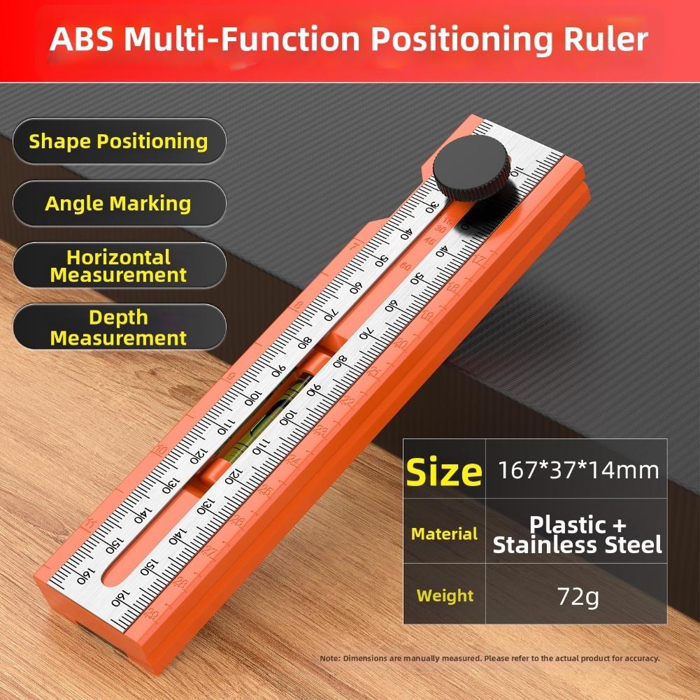 Depth Measuring Ruler Adjustable Protractor Tool  Woodworking Multi-Angle Marking Secure Lock Design Protractor Tools