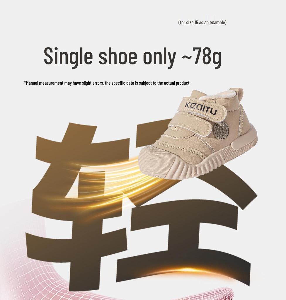 2024 Winter Baby Walking Shoes: Warm Cotton, Velvet-Lined, Non-Slip Soft Sole for Boys & Girls