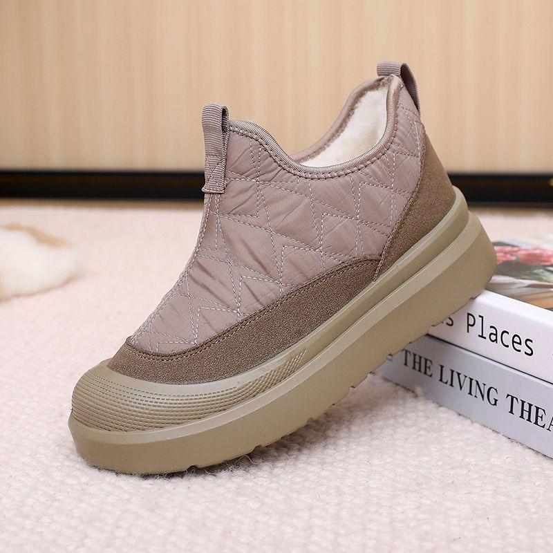 Winter Wool Thick-soled Heightening Snow Boots High-top Light Casual Women's Shoes Velvet Thickened Cold-proof Cotton Boots