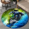 Valentino Riding Through The Storm Round Rug, Non-slip Chair Mat, Home Decor, Circle Carpet Perfect for Office, Bedroom, Living Room,Christmas Gift