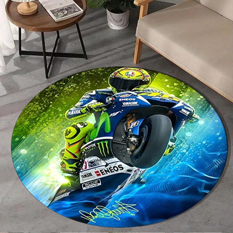 Valentino Riding Through The Storm Round Rug, Non-slip Chair Mat, Home Decor, Circle Carpet Perfect for Office, Bedroom, Living Room,Christmas Gift