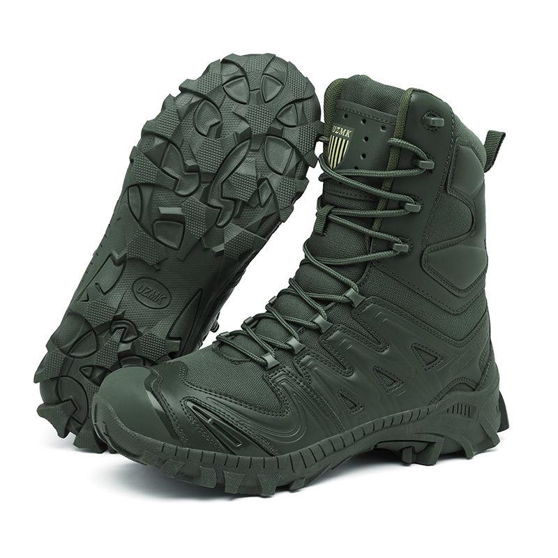 Men's High-Top Combat and Mountaineering Boots – Large Size Outdoor Hiking & Training Footwear, Special Forces Desert Style