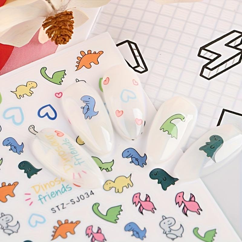 Søte Tegneseriedesign Negleklistremerker, Selvklebende Dinosaur Gris Hund Design Negleklistremerker For Neglekunstdekorasjon, Neglekunstartikler For Kvinner
