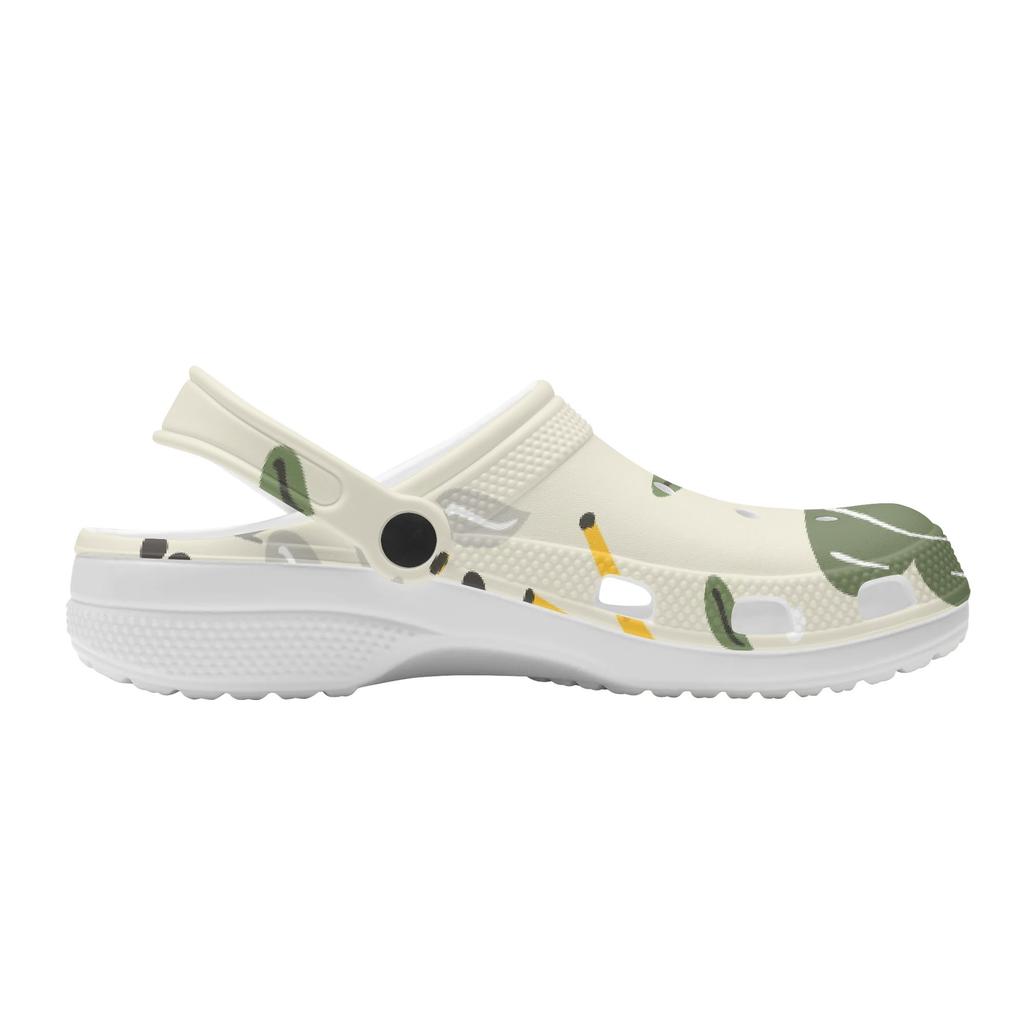 Art Printed EVA Clogs for Women Men Flexible Lightweight Garden Shoes Slip On Beach Pool Bathroom Home Summer Sandals Home Use