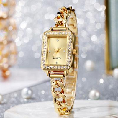 Elegant Women's Rectangle Bracelet Watch with Steel Band - Perfect for Students and Parties
