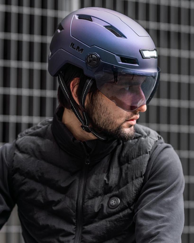 ILM Bicycle Helmet for Adults with LED Night and Adjustable Unisex Sizes Light, Light, Visor, CE/PSE/CPSC/ASTM/EN1078 Certified, Lightweight,