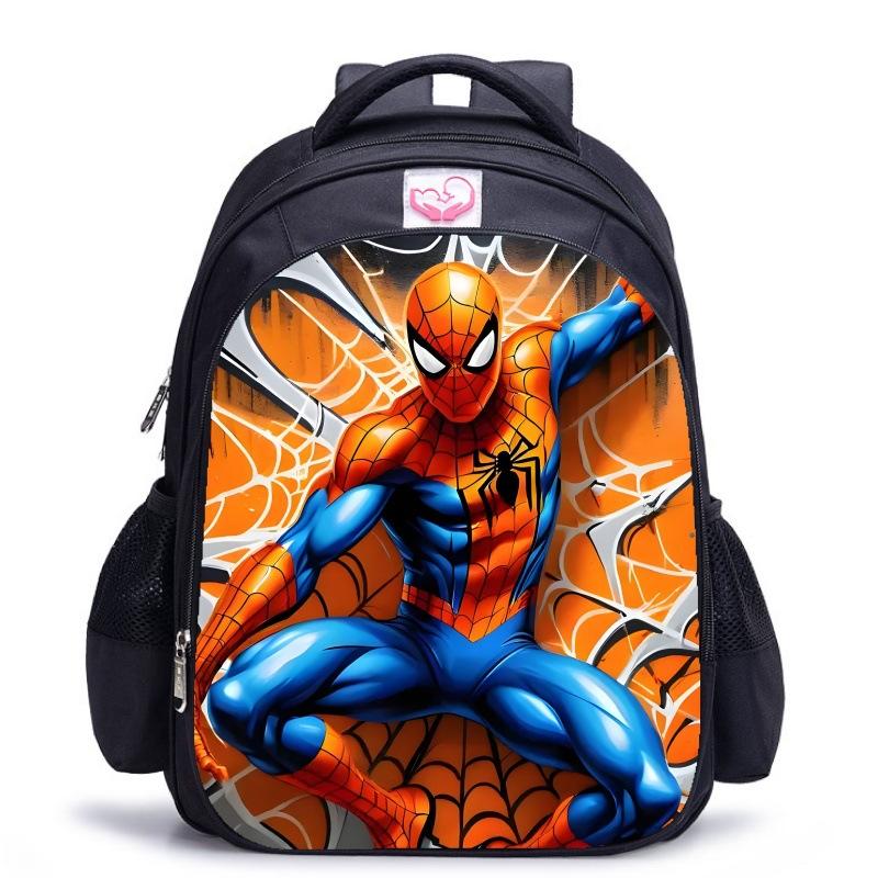Children'S Shoulder Bag Web‑pattern Spider-Man Cartoon Printed School Bag