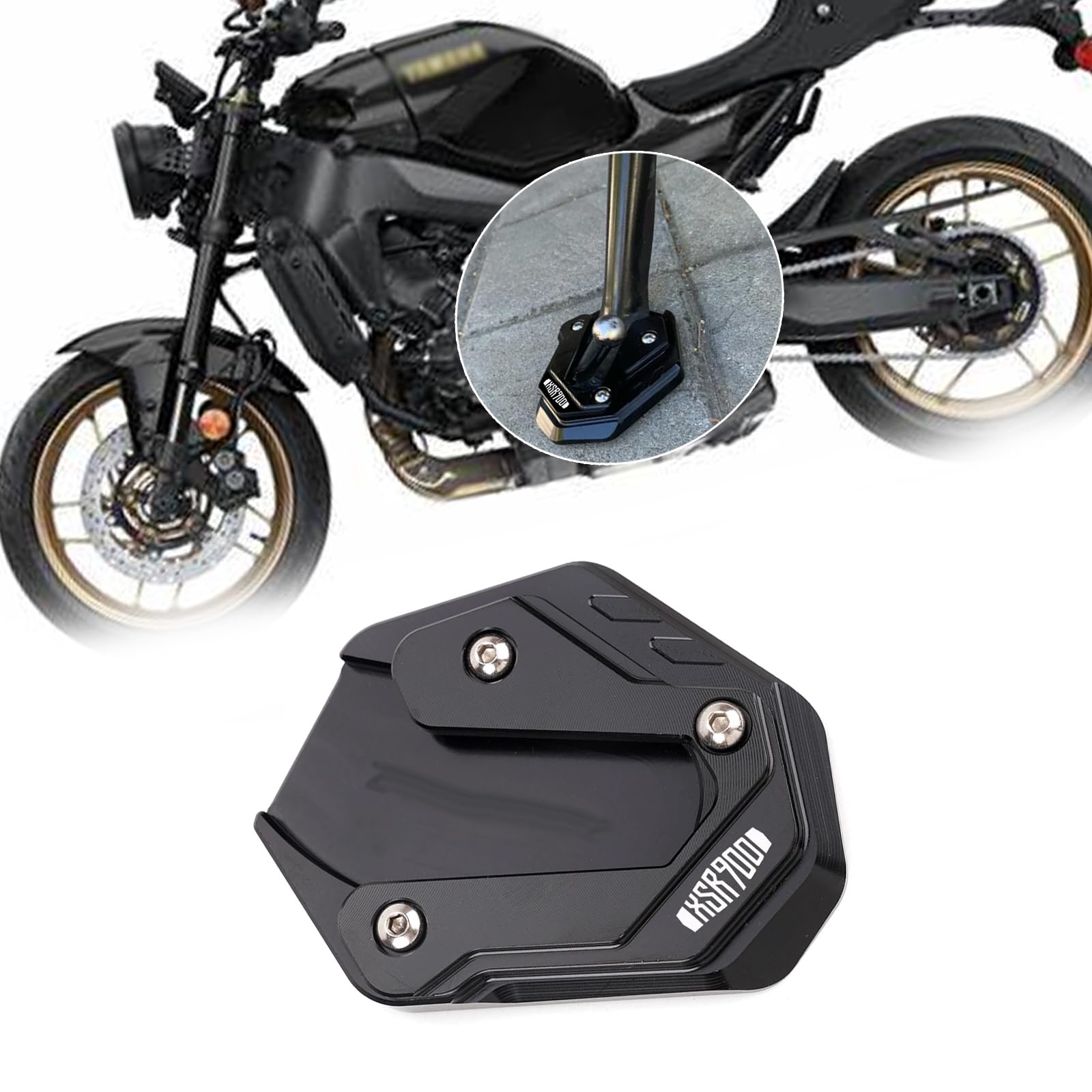 

XIAXIA For XSR700 XSR900 2025 CNC Motorcycle Kickstand Extension Plate Side Stand Envelope Pad XSR900 чорний