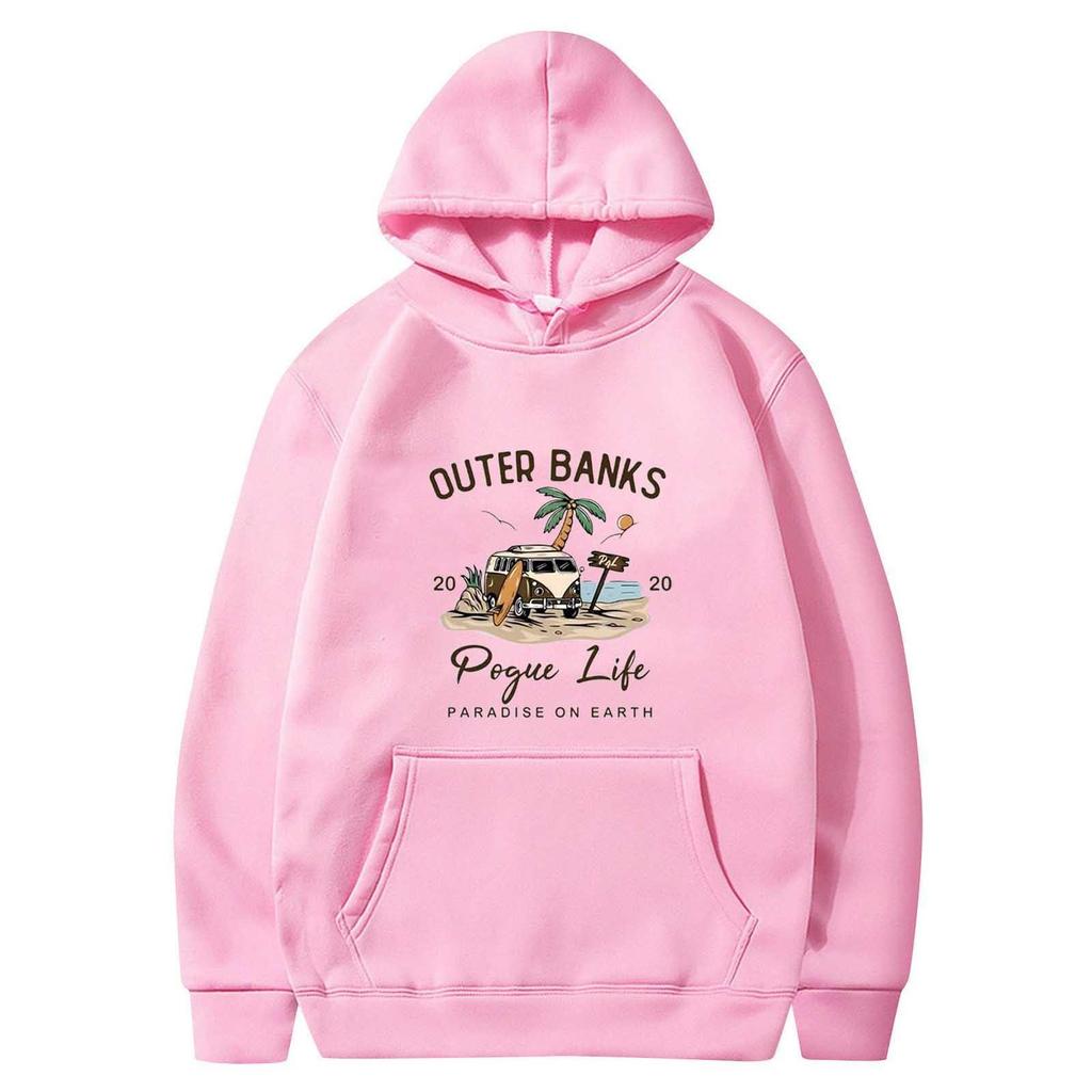 Hanorac de damă, cu decolteu O, cu mânecă lungă, imprimat, de culoare uni