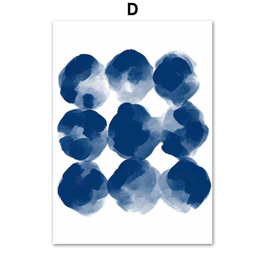 Boho Abstrakte Marineblaue Sonne Geometrische Linien Blatt Pflanzen Nordic Poster Wand Kunstdrucke Leinwand Malerei Wohnzimmer Wohnkultur